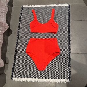 MARA HOFFMAN Poppy Red High Rise Bikini